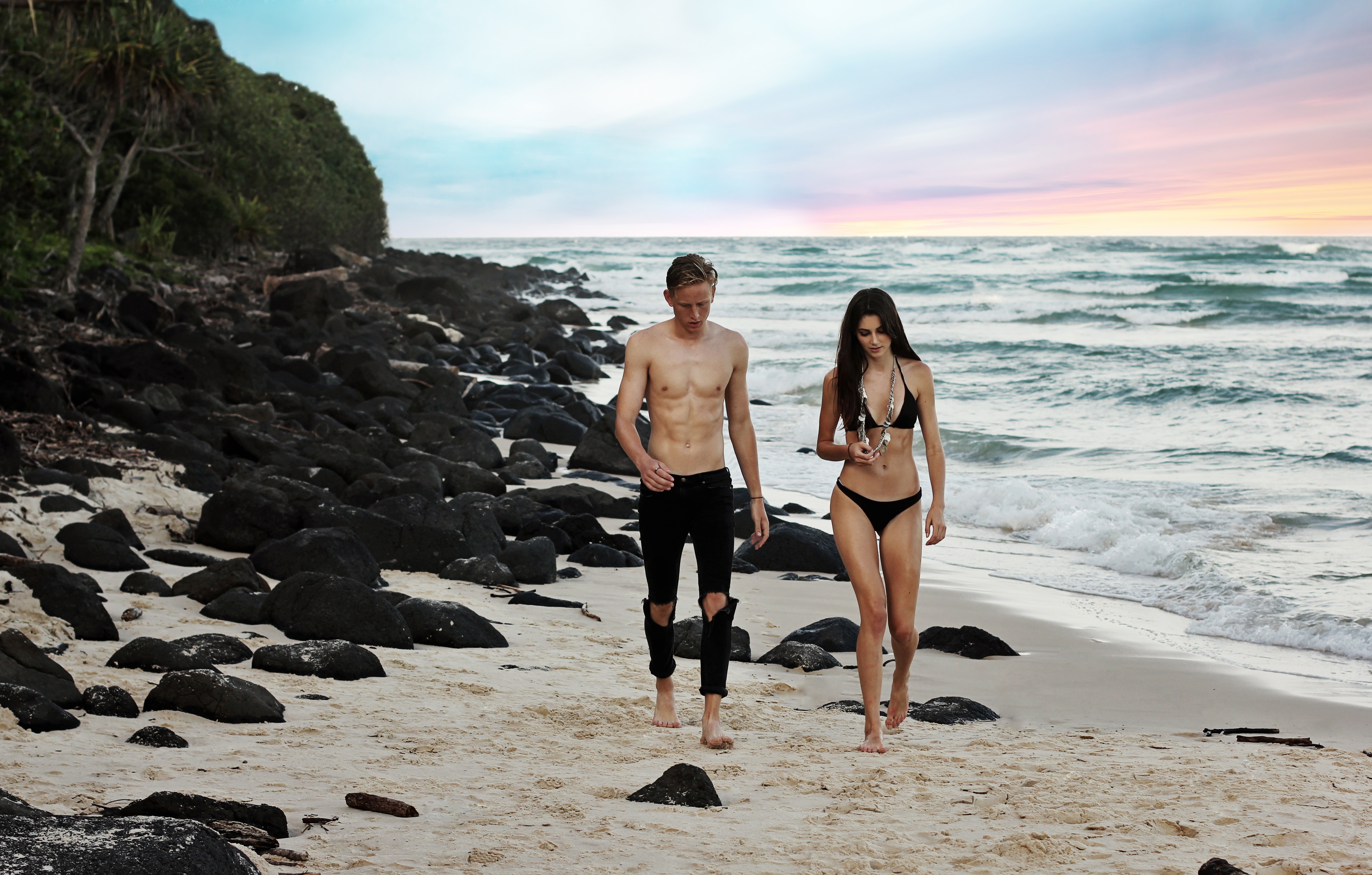 Man and woman in love on Beach