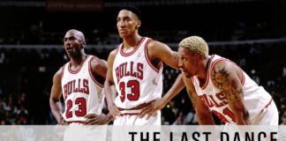 The Last Dance: Michael Jordan, Scottie Pippen and Dennis Rodman.