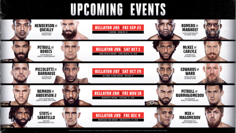 Bellator Fall 2022 events